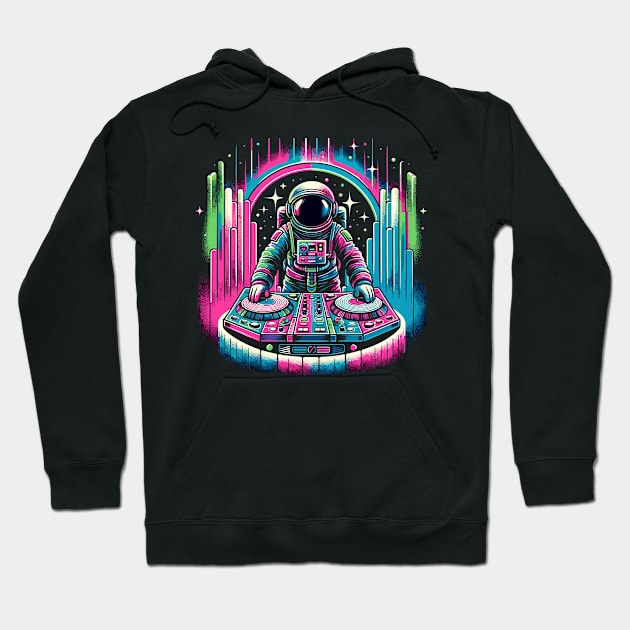 Retro Astronaut DJ Funny Astronaut Hoodie by KsuAnn